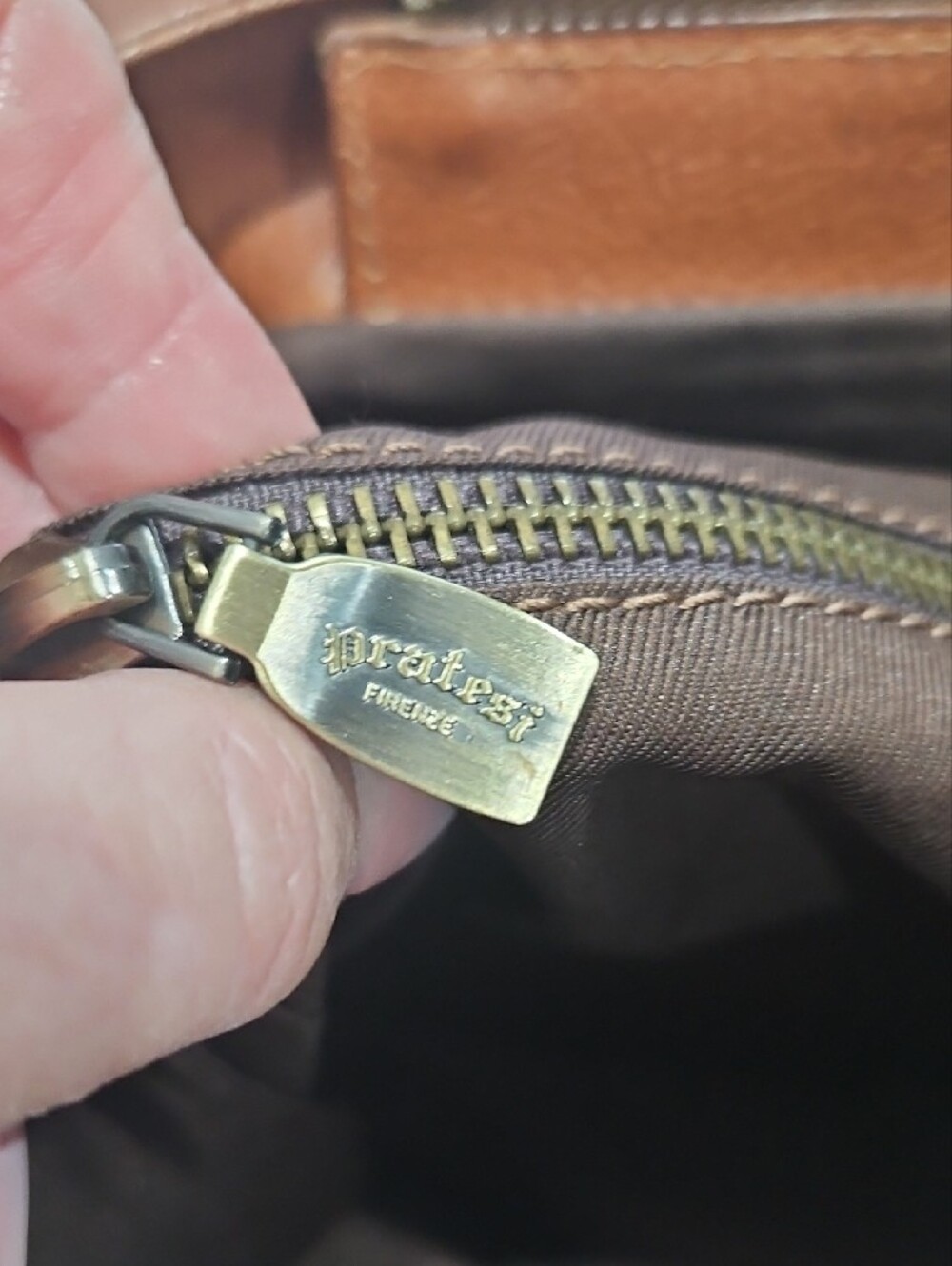 Pratezi Firenze - Brown Leather Satchel Handbag - Picture 9 of 12